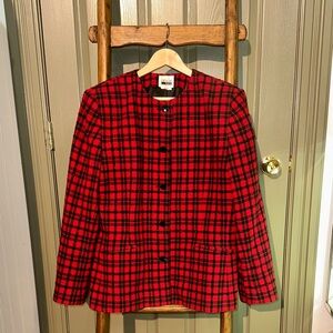 LESLIE FAY SPORTSWEARRed and Black Checkered Blazer